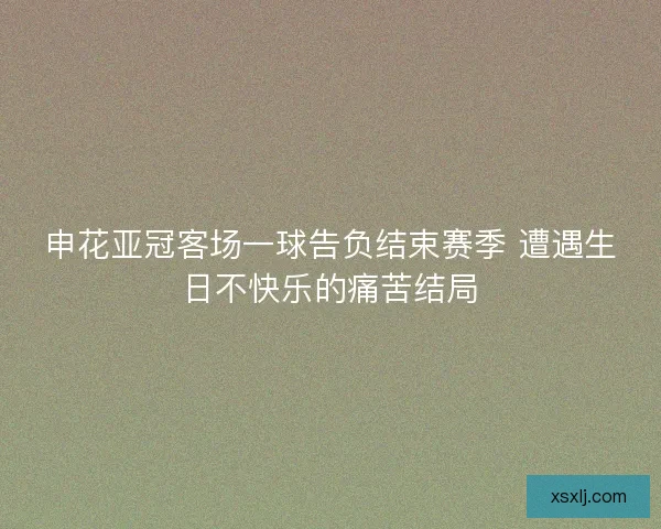 申花亚冠客场一球告负结束赛季 遭遇生日不快乐的痛苦结局