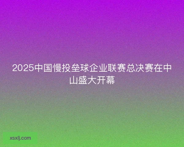 2025中国慢投垒球企业联赛总决赛在中山盛大开幕