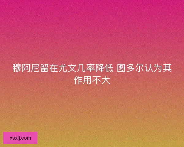 穆阿尼留在尤文几率降低 图多尔认为其作用不大